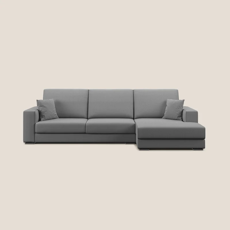 Marte divano angolare in tessuto smacchiabile impermeabile T08 grigio