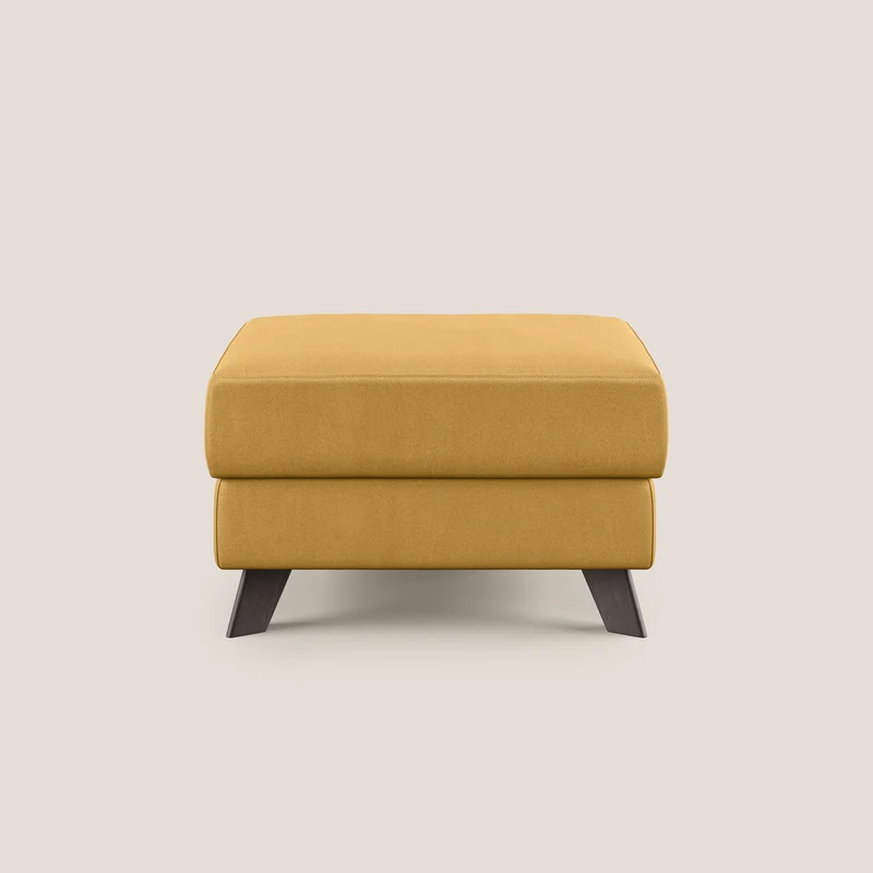Moon Pouf contenitore e piedini alti in microfibra impermeabile T11 giallo