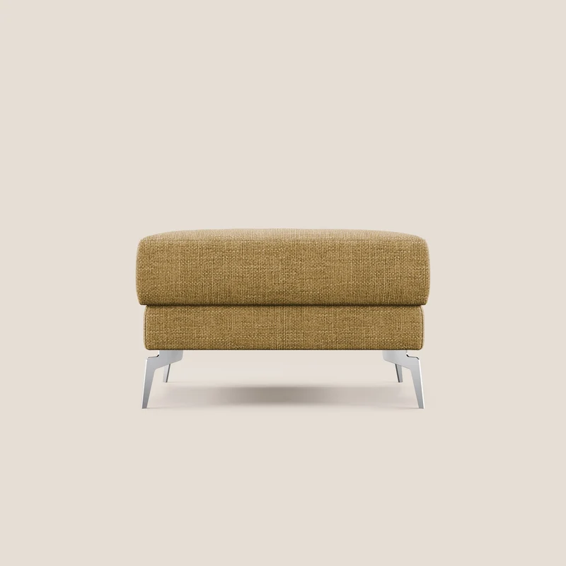 Star Pouf con piedini alti in tessuto impermeabile morbido intreccio T06 giallo