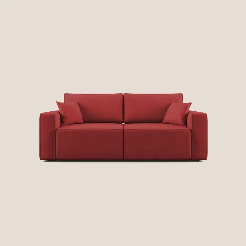Morfeo divano con sedute estraibili in morbido tessuto impermeabile T02 rosso