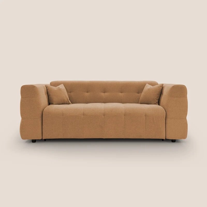 Tender Divano letto matrimoniale dal design innovativo in tessuto bouclet impermeabile T07 arancio