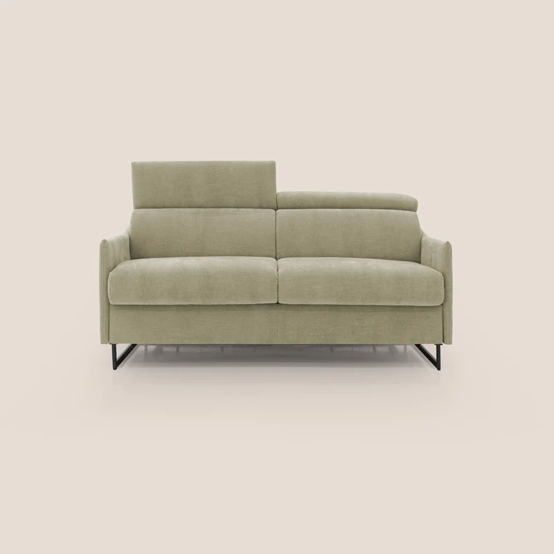 Loto divano letto salvaspazio materasso H18 cm con piedi alti in morbido tessuto impermeabile T14 beige