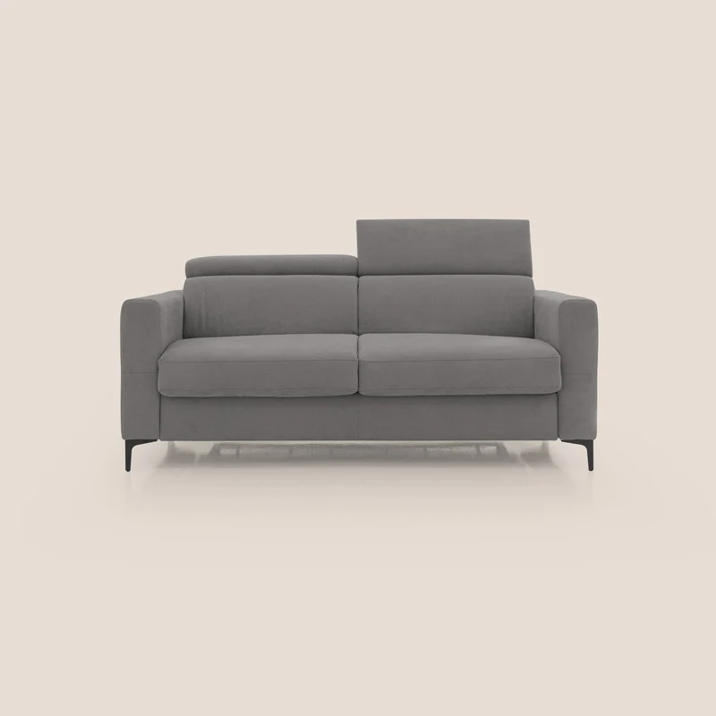 Gardenia divano letto materasso alto 18 cm con poggiatesta reclinabili e rivestimento impermeabile T02 grigio