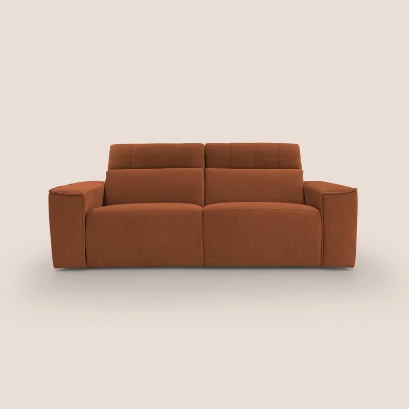 Clark Divano modulare con opzione relax elettrico in tessuto smacchiabile impermeabile T17 arancio