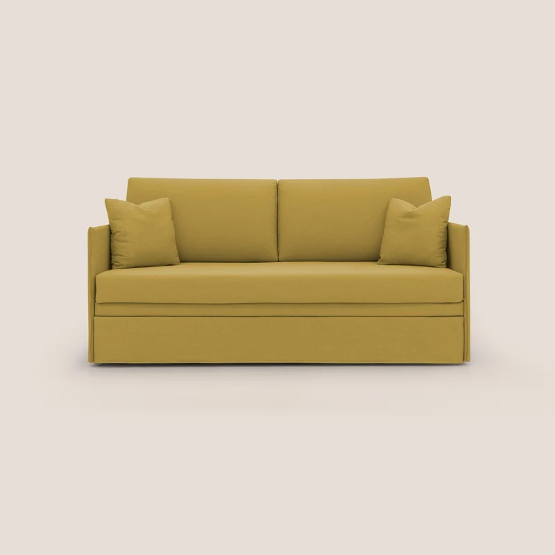 Tortona Divano duplex con doppio letto in tessuto simil cotone impermeabile T13 giallo