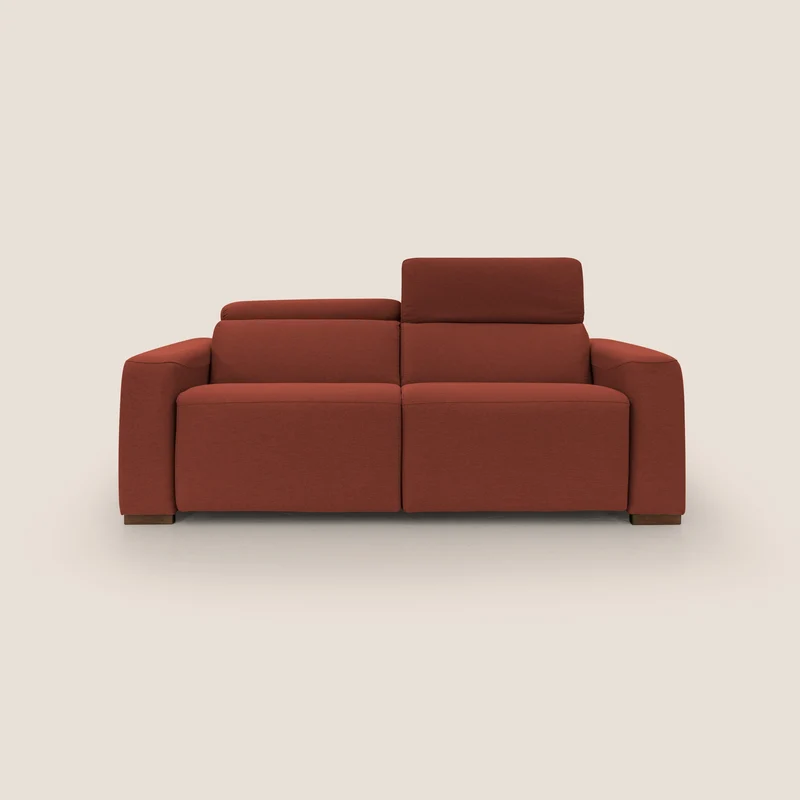 Poseidon divano letto + relax elettrico in tessuto smacchiabile impermeabile T05 rosso