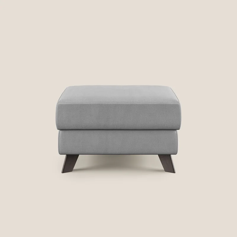 Moon Pouf contenitore e piedini alti in microfibra impermeabile T11 grigio