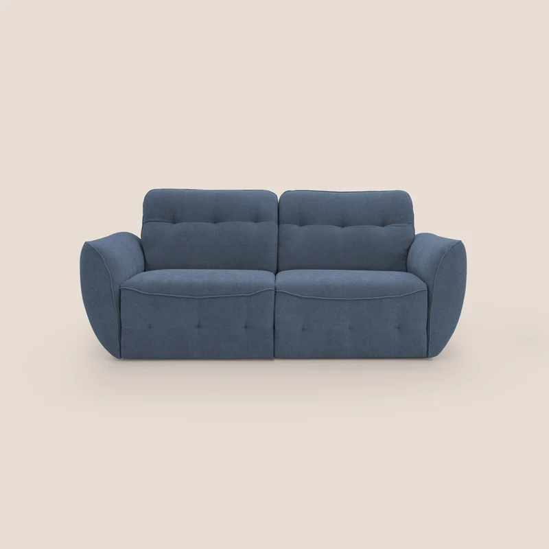 Cerbero divano 2 e 3 posti in morbido bouclé impermeabile T07 blu