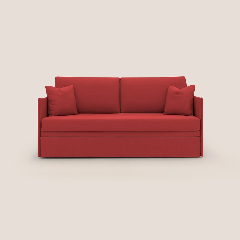Tortona Divano duplex con doppio letto in tessuto simil cotone impermeabile T13 rosso