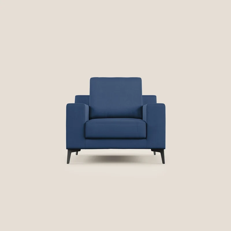 Prestige poltroncina moderna in microfibra smacchiabile T11 blu