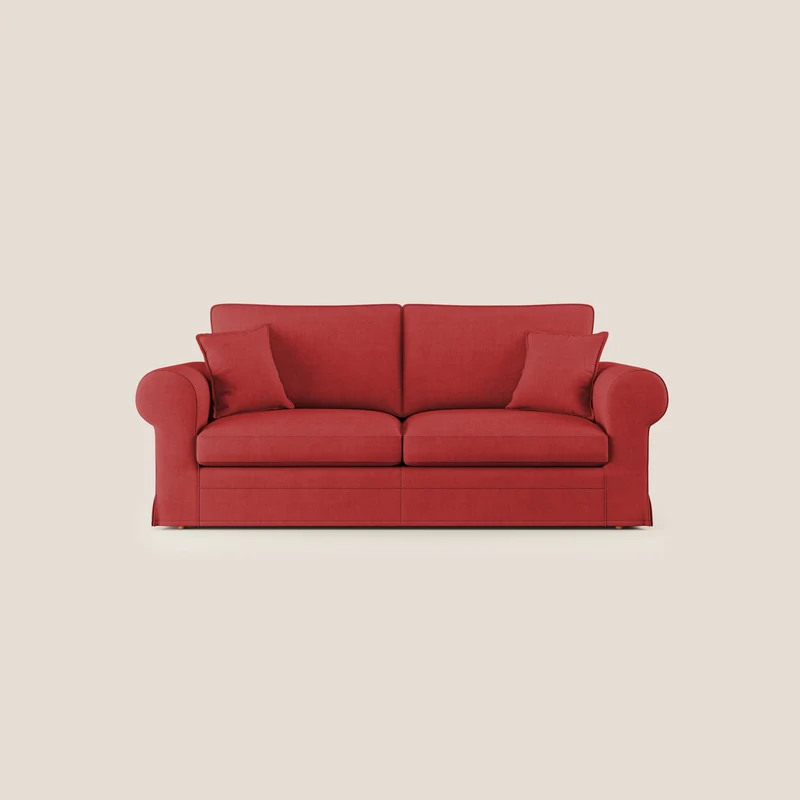 Lady divano classico in piuma d'oca realizzato con tessuto impermeabile T02 rosso