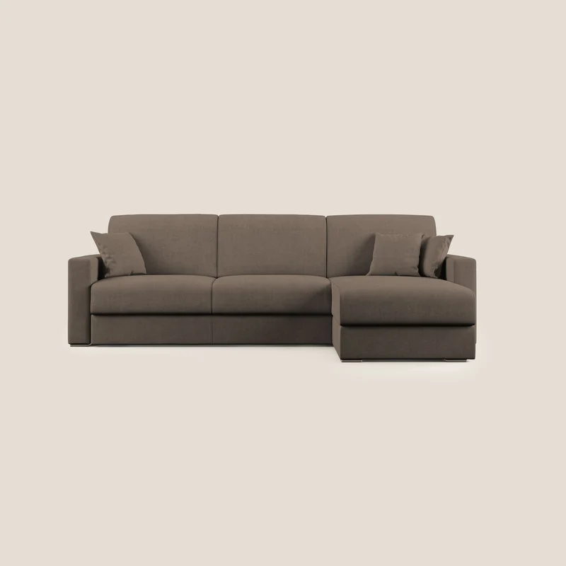 Best Divano letto angolare in tessuto impermeabile T02 marrone