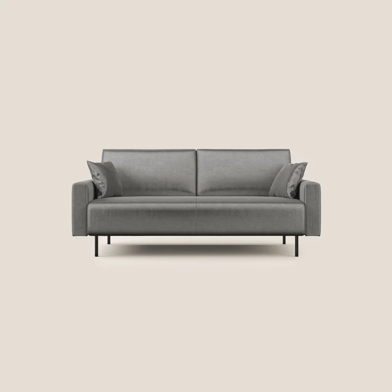 Arthur divano moderno in velluto morbido impermeabile T01 grigio