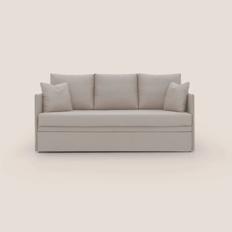 Brera Divano duplex con doppio letto in tessuto simil cotone impermeabile T13 panna