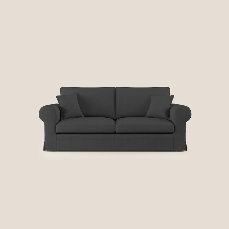 Lady divano classico in piuma d'oca realizzato con tessuto impermeabile T02 nero