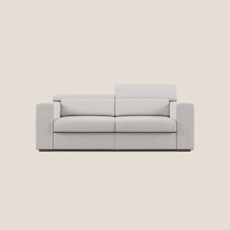 Vegas divano con poggiatesta reclinabili in microfibra smacchiabile T11 grigio chiaro