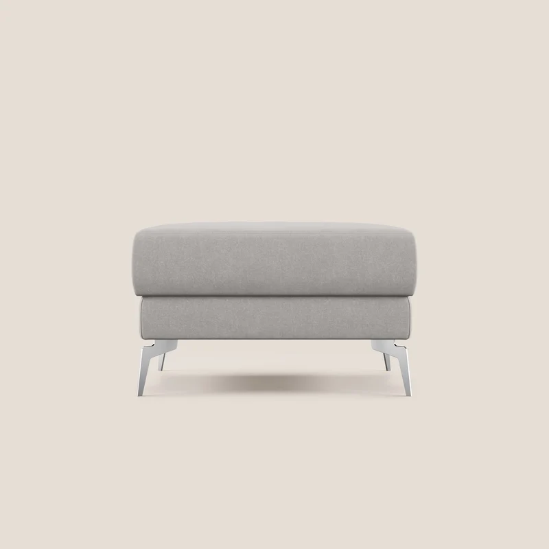 Star Pouf con piedini alti in microfibra impermeabile T11 grigio chiaro