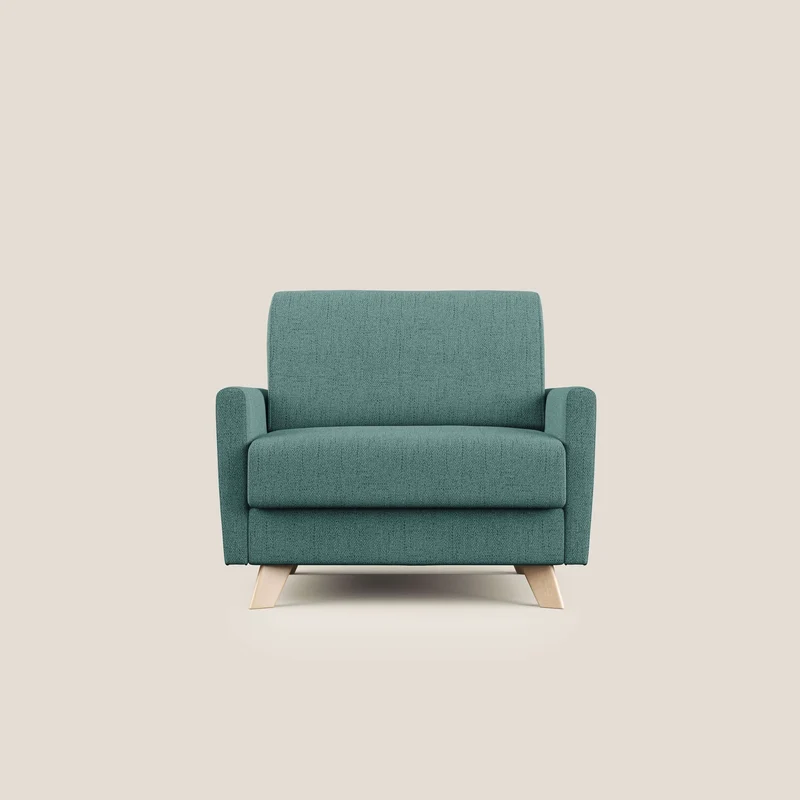 Edgar poltrona letto in tessuto felis impermeabile T03 verde acqua