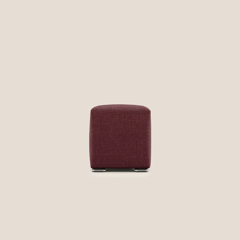 Cube pouf in morbido tessuto impermeabile ad intreccio melangiato T06 rosso