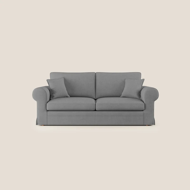 Lady divano classico in piuma d'oca realizzato con tessuto impermeabile T02 grigio