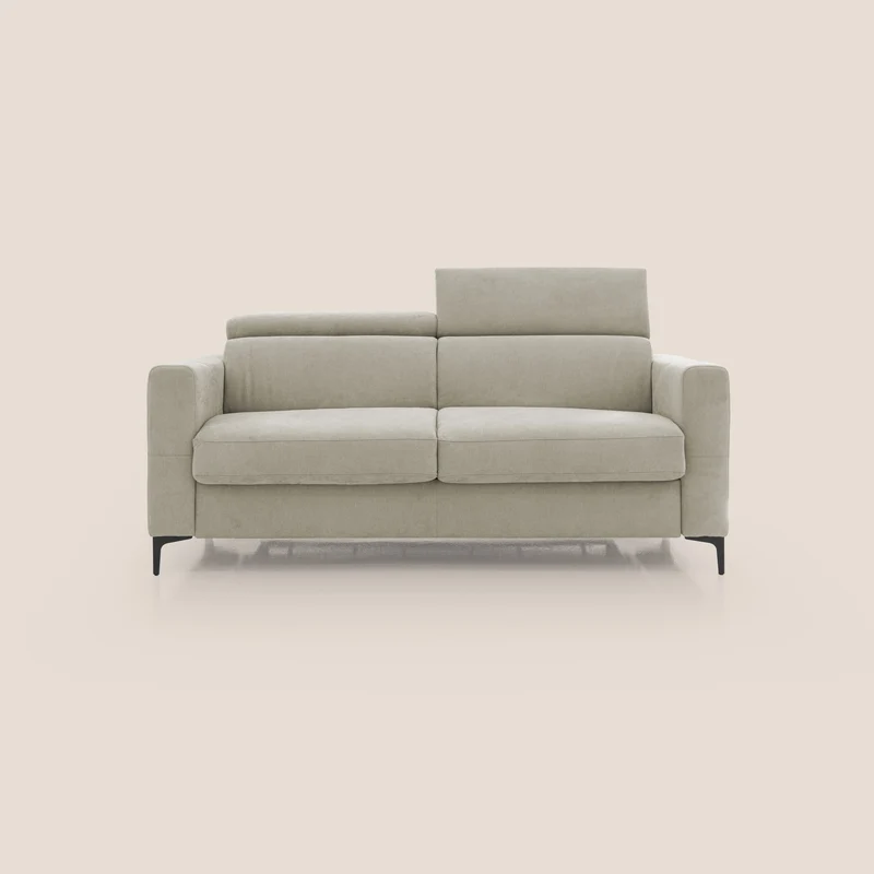 Gardenia divano letto materasso alto 18 cm con poggiatesta reclinabili e rivestimento impermeabile T02 panna