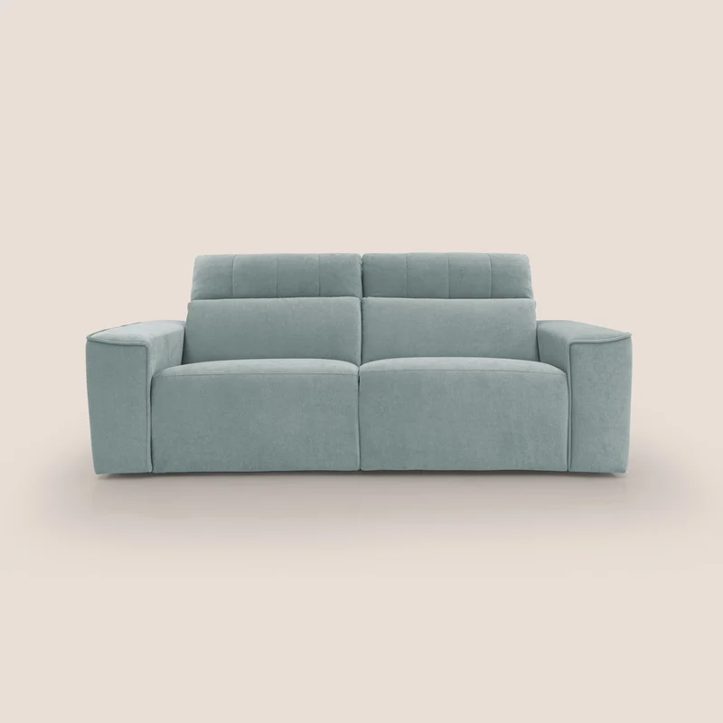 Clark Divano modulare con opzione relax elettrico in tessuto smacchiabile impermeabile T17 verde acqua