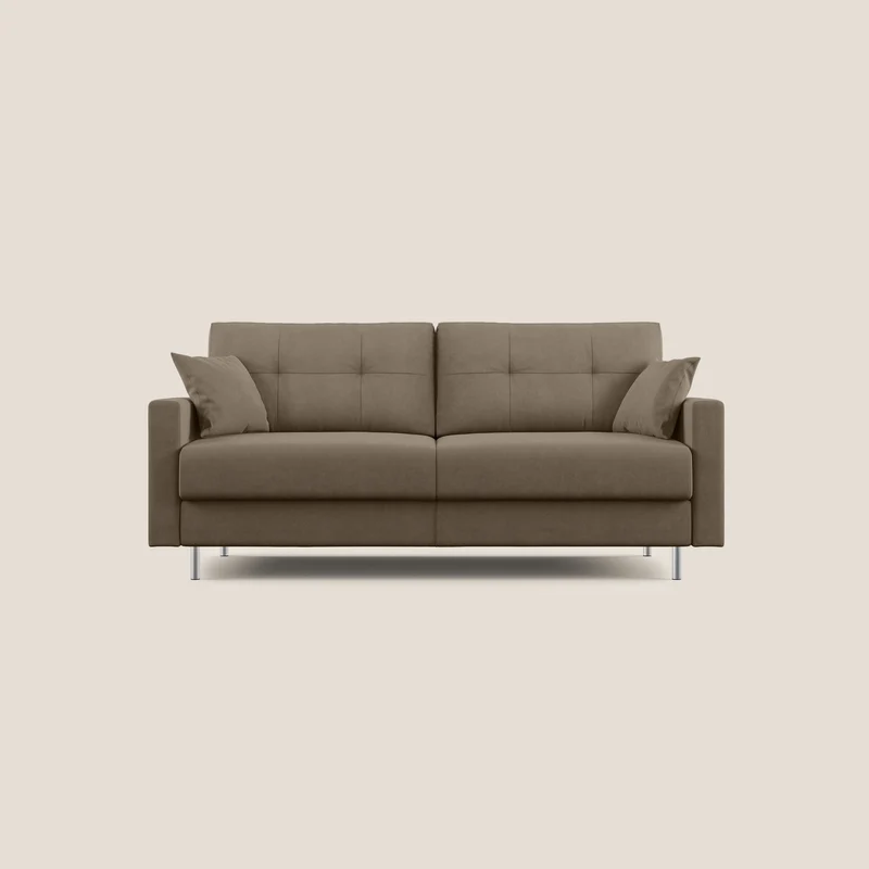 Megan divano letto matrimoniale in microfibra smacchiabile T11 marrone