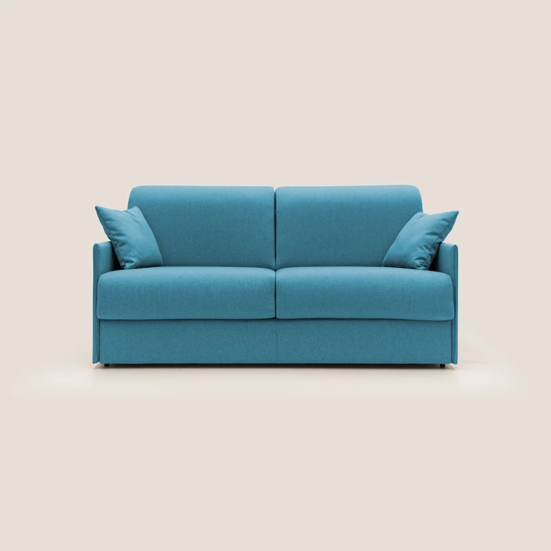 Evans Divano letto matrimoniale in tessuto impermeabile T13 azzurro