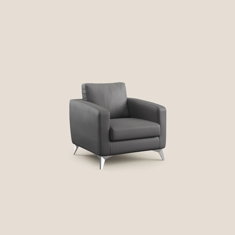 Orione Poltroncina in ecopelle moderna e impermeabile T04 antracite