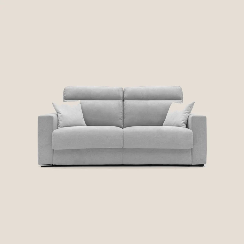 Nikita Divano letto matrimoniale con schienale morbido alto e rivestimento T02 grigio chiaro