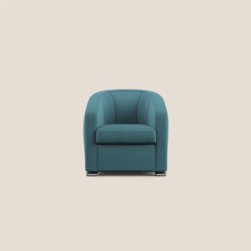 Cloe Poltroncina in tessuto smacchiabile con acqua QuickClean T08 azzurro