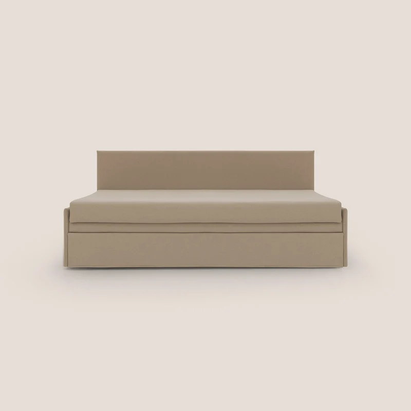 Naviglio Divano duplex con doppio letto in tessuto simil cotone impermeabile T13 beige