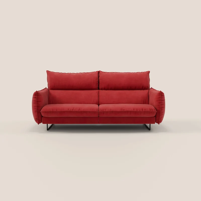 Monamour Divano dal design moderno con opzione relax elettrico in microfibra smacchiabile impermeabile T11 rosso