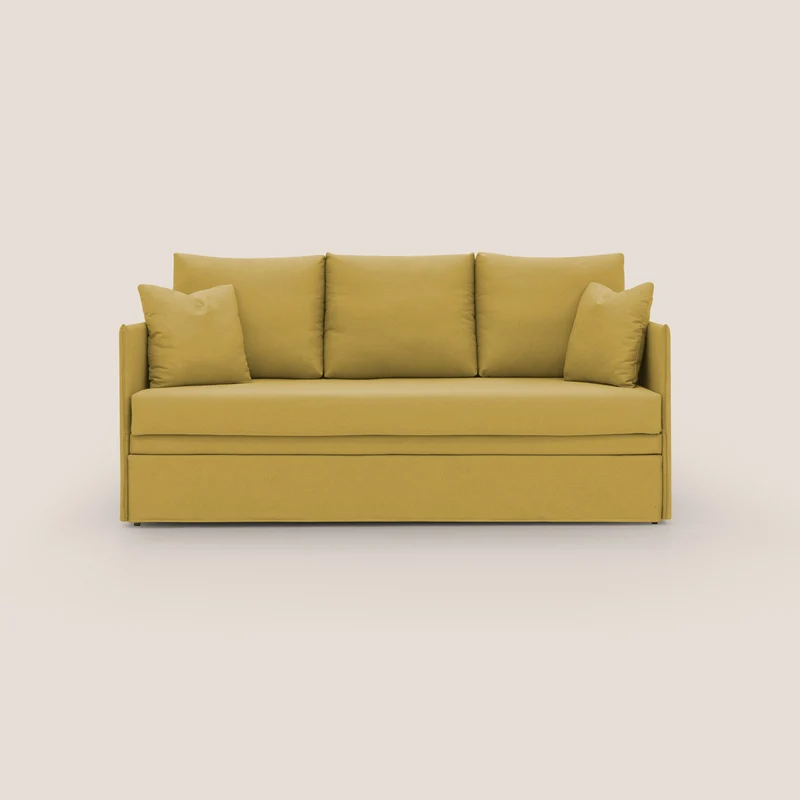 Brera Divano duplex con doppio letto in tessuto simil cotone impermeabile T13 giallo