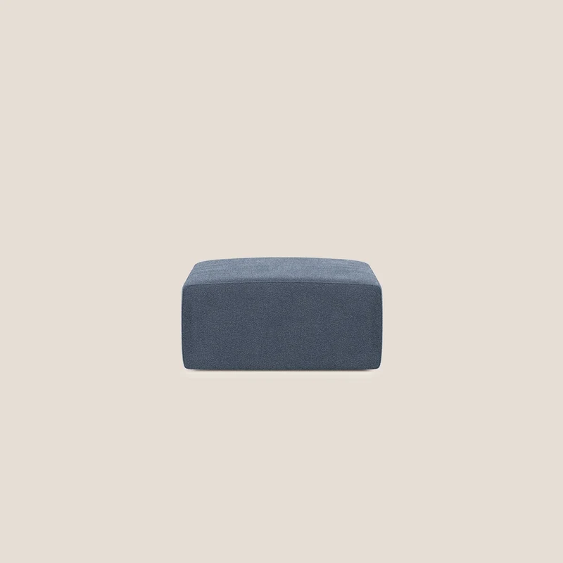 Nettuno modulo pouf in morbido tessuto bouclè T07 blu