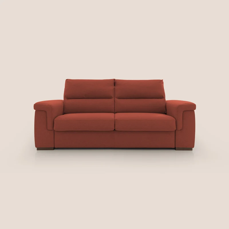 Magnolia divano letto con materasso alto 18 cm morbido schienale alto in tessuto smacchiabile T05 rosso