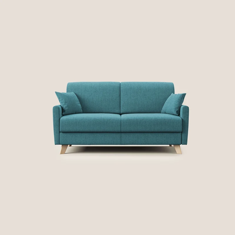 Edgar divano letto matrimoniale in tessuto felis impermeabile T03 azzurro