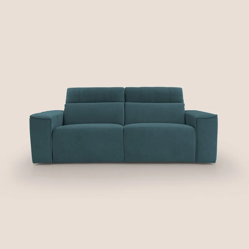 Clark Divano modulare con opzione relax elettrico in tessuto smacchiabile impermeabile T17 petrolio