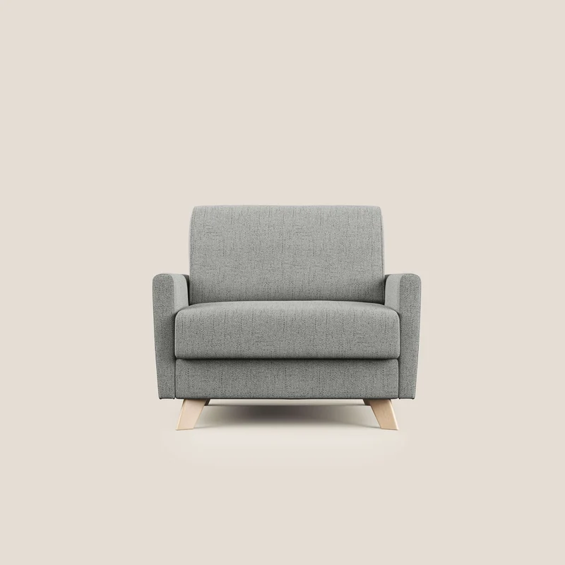 Edgar poltrona letto in tessuto felis impermeabile T03 grigio chiaro