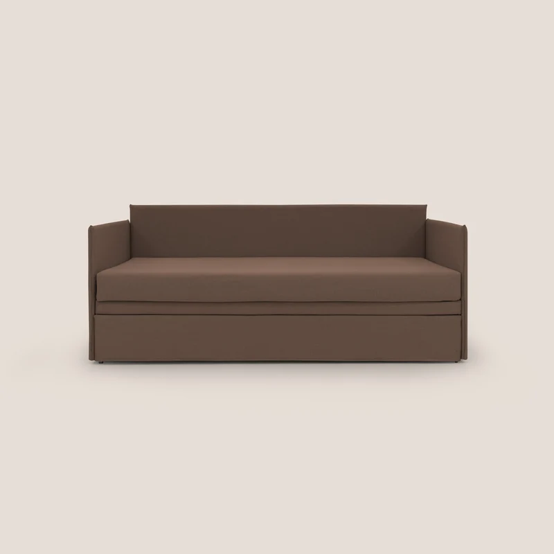 Brenta Divano duplex con doppio letto in tessuto simil cotone impermeabile T13 marrone