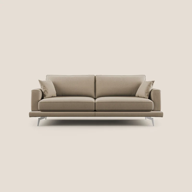 Dorian divano moderno in tessuto morbido antimacchia T05 beige