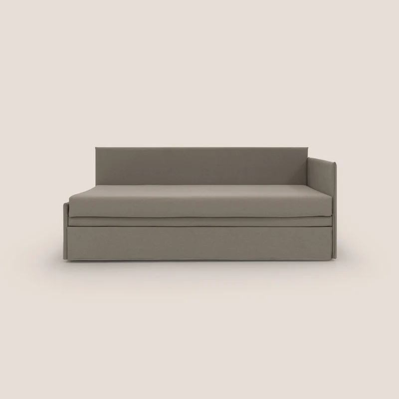 Durini Divano duplex con doppio letto in tessuto simil cotone impermeabile T13 tortora