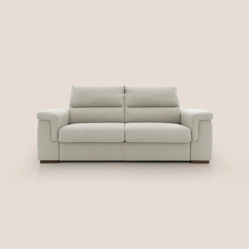 Magnolia divano letto con materasso alto 18 cm morbido schienale alto in tessuto smacchiabile T05 panna