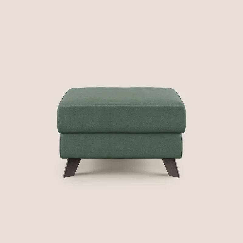 Moon Pouf contenitore e piedini alti in microfibra impermeabile T11 verde