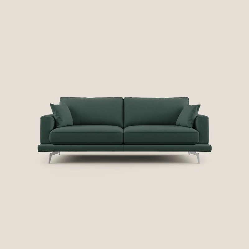Dorian divano moderno in tessuto morbido antimacchia T05 verde