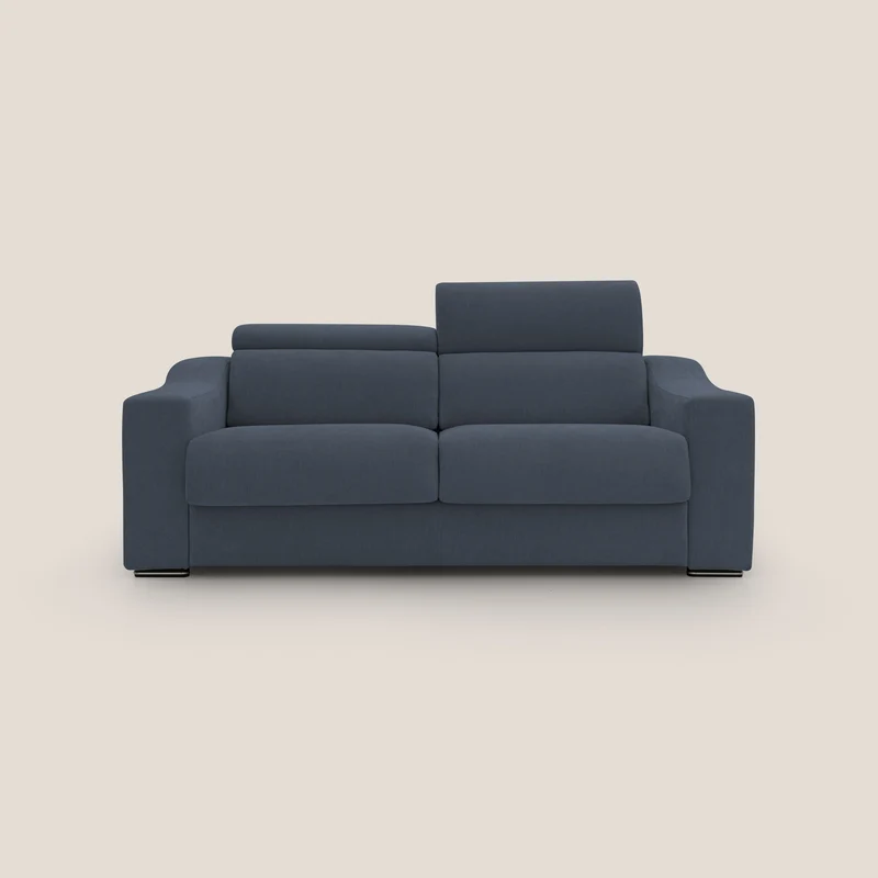 Bomber divano letto matrimoniale con poggiatesta in tessuto impermeabile T14 blu