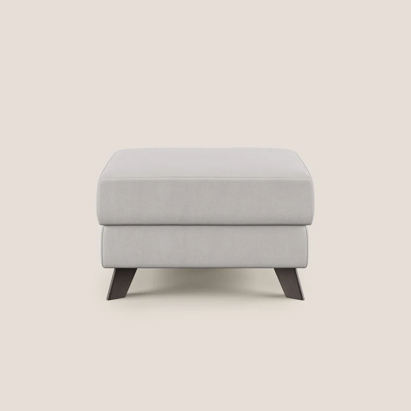 Moon Pouf contenitore e piedini alti in microfibra impermeabile T11 grigio chiaro