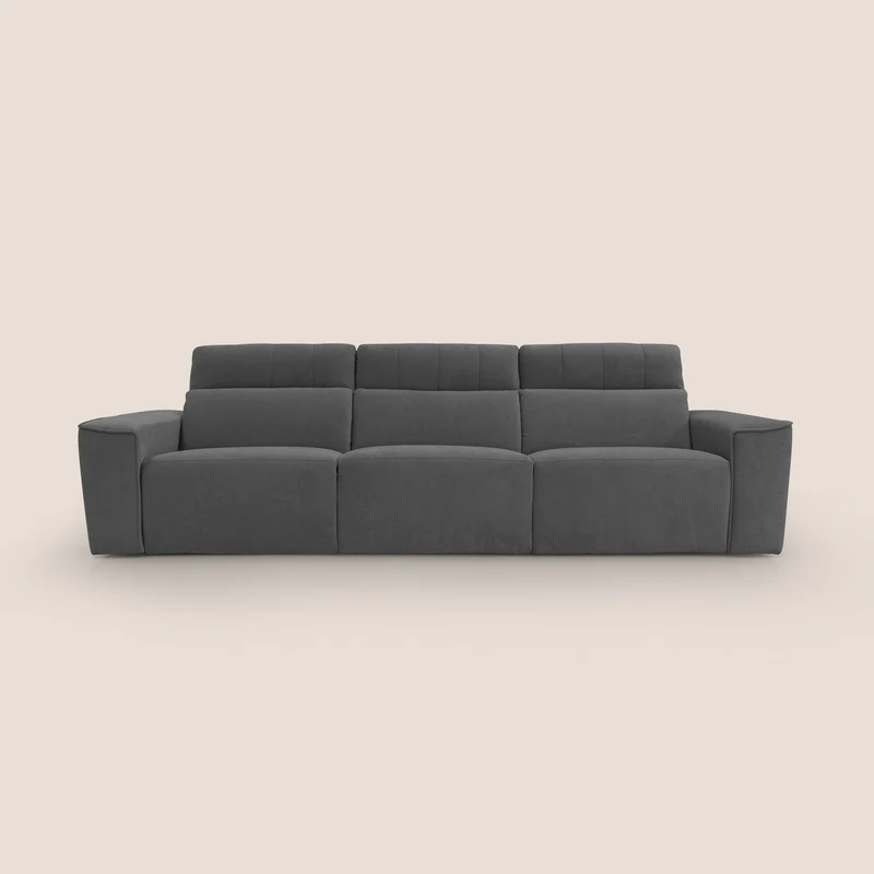 Clark Divano modulare 3 sedute con opzione relax elettrico in tessuto smacchiabile impermeabile T17 antracite