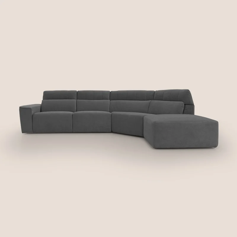 Clark Divano angolare con opzione relax elettrico in tessuto smacchiabile impermeabile T17 antracite