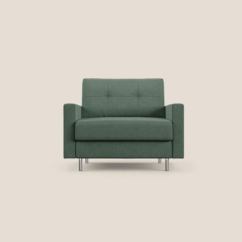 Megan poltrona letto in microfibra smacchiabile T11 verde
